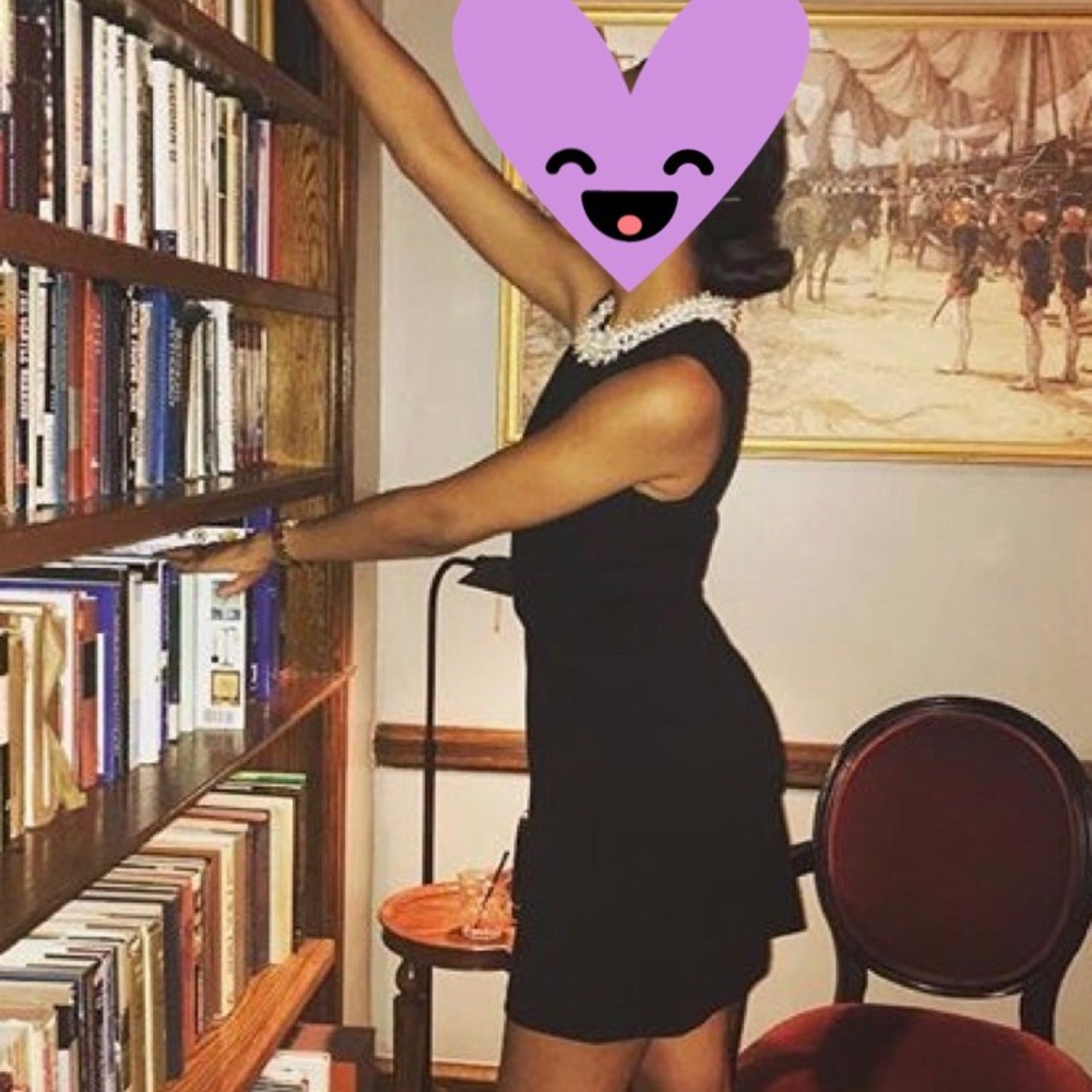 Pearl Collar Little Black Dress